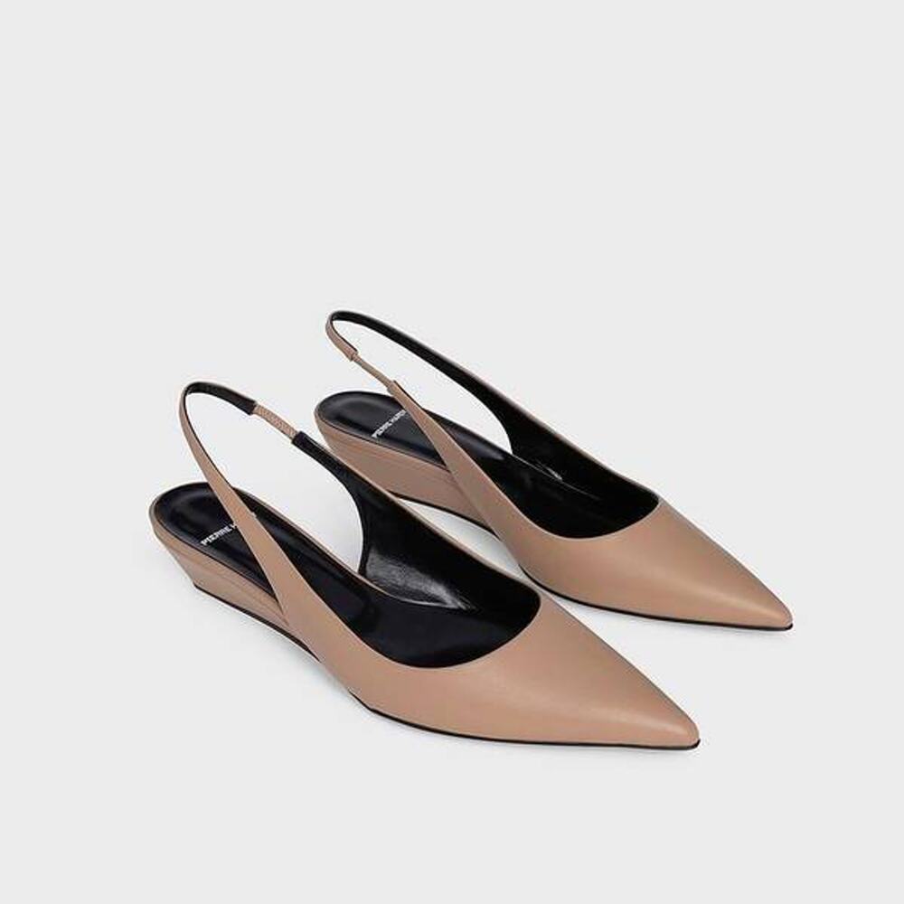 Pierre Hardy Amber Slingback Wedge Shoe in Calf Cappuccino 38.5